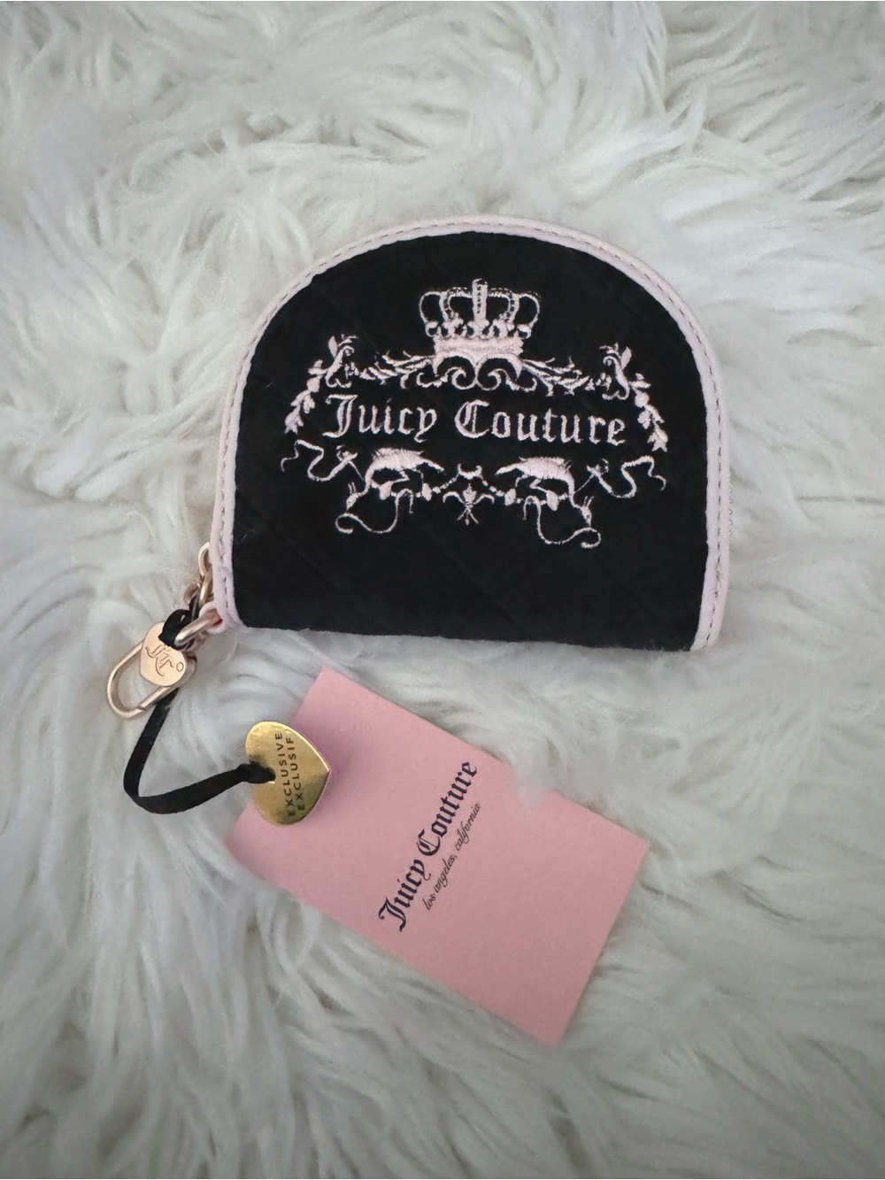 Juicy Couture Black/Pink Quilted Fairytale Wallet!